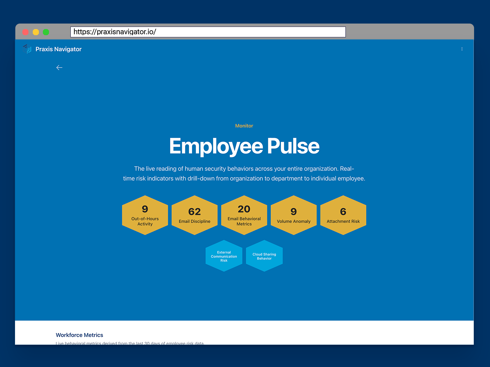 Employee Pulse security behavior dashboard